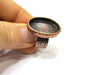 Copper Ring Blank Setting Cabochon Base inlay Ring Backs Mounting Adjustable Ring Base Bezel (25x18mm blank) Antique Copper Plated G16847