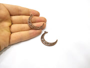 4 Crescent Charm Antique Copper Charm (39x28mm) G16849