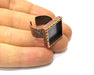 Copper Ring Blank Setting Cabochon Base inlay Ring Backs Mounting Adjustable Ring Base Bezel (16x16mm blank) Antique Copper Plated G16850