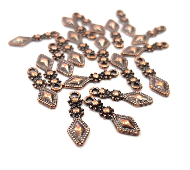 20 Antique Copper Charm Antique Copper Plated Metal (17x5mm) G15935