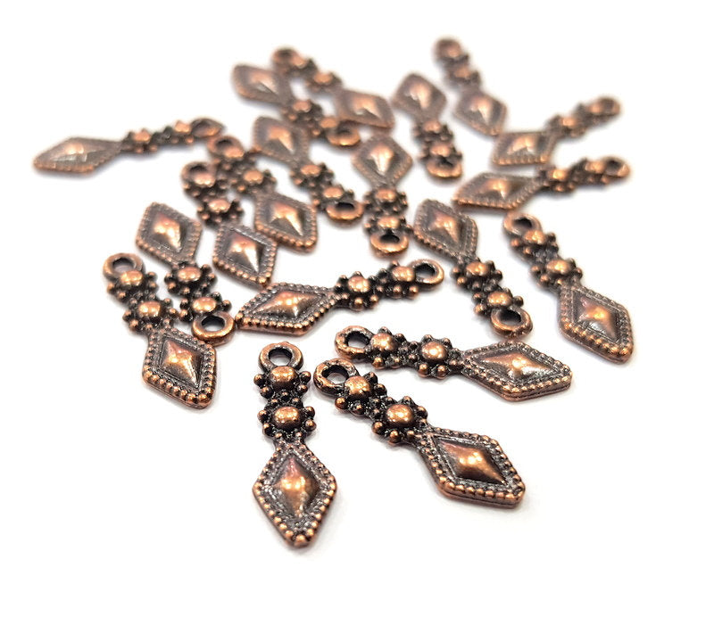 20 Antique Copper Charm Antique Copper Plated Metal (17x5mm) G15935