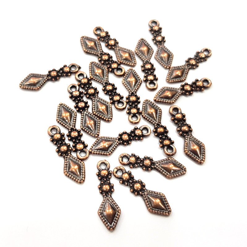 20 Antique Copper Charm Antique Copper Plated Metal (17x5mm) G15935