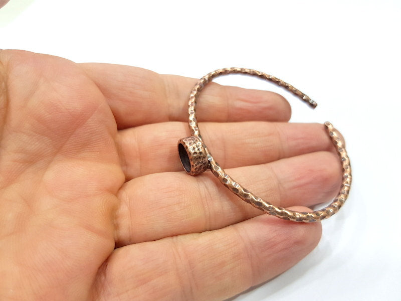 Bracelet Blank Cuff Bezel Resin Bangle inlay Blank Glass Cabochon Base Bezel Hammered Adjustable Antique Copper Bracelet (10mm Blank) G15953