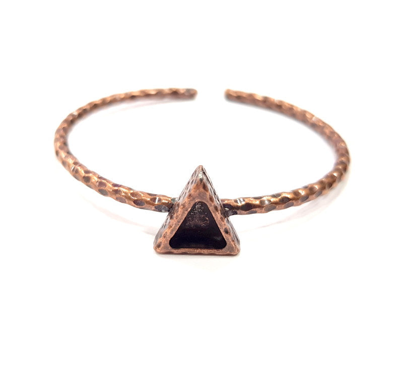 Bracelet Blank Cuff Bezel Resin Bangle inlay Blank Glass Cabochon Base Bezel Hammered Adjustable Antique Copper Bracelet (8mm Blank) G15955