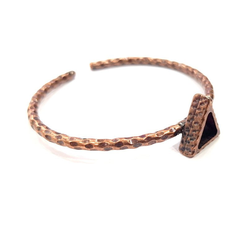 Bracelet Blank Cuff Bezel Resin Bangle inlay Blank Glass Cabochon Base Bezel Hammered Adjustable Antique Copper Bracelet (6mm Blank) G15964