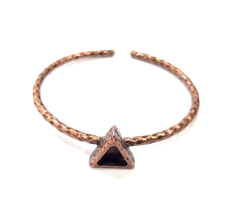 Bracelet Blank Cuff Bezel Resin Bangle inlay Blank Glass Cabochon Base Bezel Hammered Adjustable Antique Copper Bracelet (8mm Blank) G15955