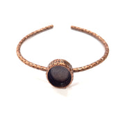 Bracelet Blank Cuff Bezel Resin Bangle inlay Blank Glass Cabochon Base Bezel Hammered Adjustable Antique Copper Bracelet (18x13mm ) G15957