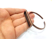 Bracelet Blank Cuff Bezel Resin Bangle inlay Blank Glass Cabochon Base Bezel Hammered Adjustable Antique Copper Bracelet (50x10mm ) G15962