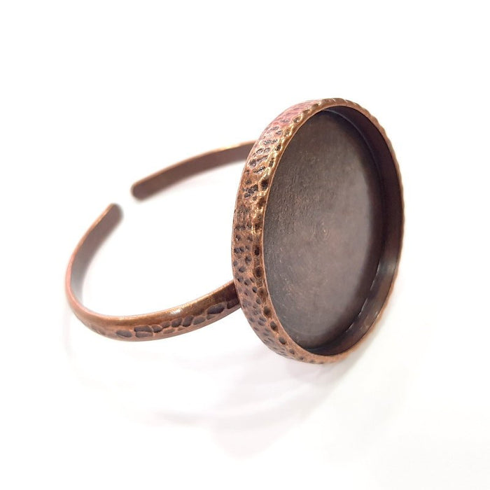 Bracelet Blank Cuff Bezel Resin Bangle inlay Blank Glass Cabochon Base Bezel Hammered Adjustable Antique Copper Bracelet (40mm Blank) G15968