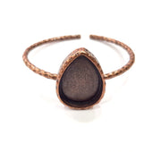 Bracelet Blank Cuff Bezel Resin Bangle inlay Blank Glass Cabochon Base Bezel Hammered Adjustable Antique Copper Bracelet (25x18mm ) G15972
