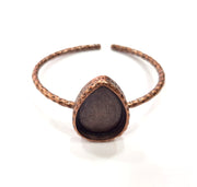 Bracelet Blank Cuff Bezel Resin Bangle inlay Blank Glass Cabochon Base Bezel Hammered Adjustable Antique Copper Bracelet (25x18mm ) G15972