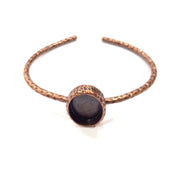 Bracelet Blank Cuff Bezel Resin Bangle inlay Blank Glass Cabochon Base Bezel Hammered Adjustable Antique Copper Bracelet (14x10mm ) G15974