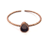 Bracelet Blank Cuff Bezel Resin Bangle inlay Blank Glass Cabochon Base Bezel Hammered Adjustable Antique Copper Bracelet (14x10mm ) G15981