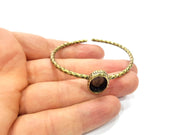 Bracelet Blank Cuff Bezel Resin Bangle inlay Blank Glass Cabochon Base Bezel Hammered Adjustable Antique Bronze Bracelet (10x8mm ) G15982