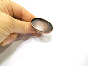 Copper Ring Blank Setting Cabochon Base inlay Ring Backs Mounting Adjustable Ring Base Bezel (40x30mm blank) Antique Copper Plated G16862