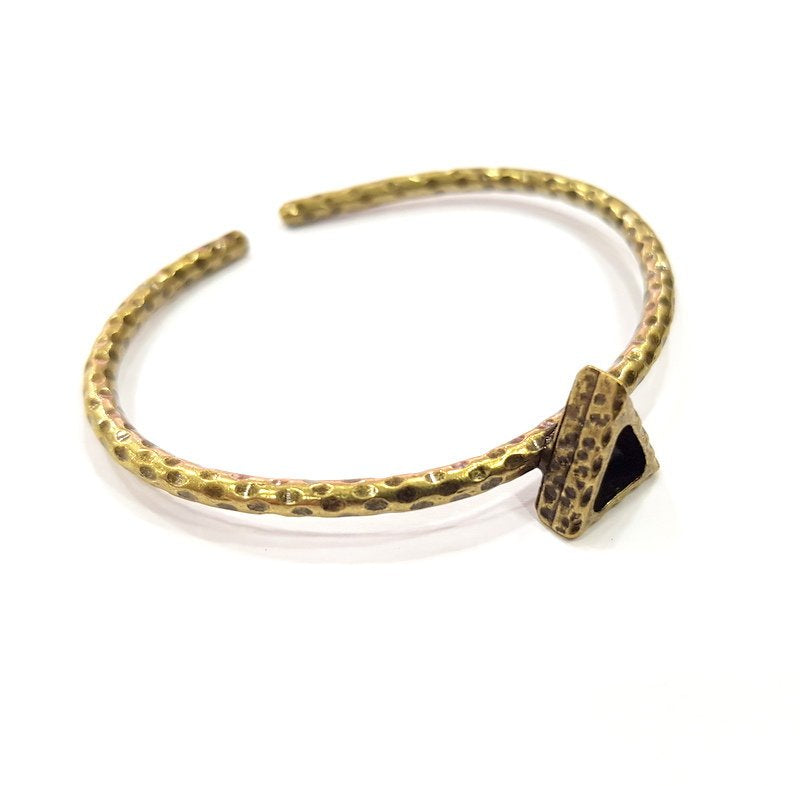 Bracelet Blank Cuff Bezel Resin Bangle inlay Blank Glass Cabochon Base Bezel Hammered Adjustable Antique Bronze Bracelet (6mm ) G15990