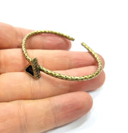 Bracelet Blank Cuff Bezel Resin Bangle inlay Blank Glass Cabochon Base Bezel Hammered Adjustable Antique Bronze Bracelet (6mm ) G15990
