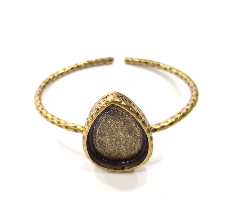 Bracelet Blank Cuff Bezel Resin Bangle inlay Blank Glass Cabochon Base Bezel Hammered Adjustable Antique Bronze Bracelet (25x18mm ) G21848