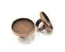 Copper Ring Blank Setting Hammered Cabochon Base inlay Ring Backs Mounting Adjustable Ring Base Bezel (35mm) Antique Copper Plated G16872