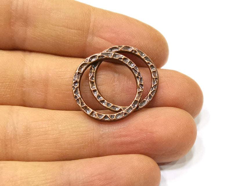 8 Circle Connector Copper Circle Antique Copper Plated Metal (21mm) G16878