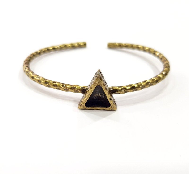 Bracelet Blank Cuff Bezel Resin Bangle inlay Blank Glass Cabochon Base Bezel Hammered Adjustable Antique Bronze Bracelet (9x8mm ) G16006
