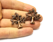 2 Tree Charm Antique Copper Charm (31x30mm) G16886