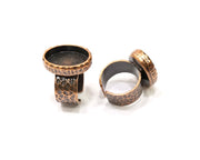 Copper Ring Blank Setting Cabochon Base inlay Ring Backs Mounting Adjustable Ring Base Bezel (18x13mm blank) Antique Copper Plated G16887