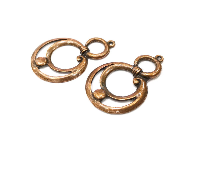 2 Copper Charm Antique Copper Charm (44x28mm) G16894