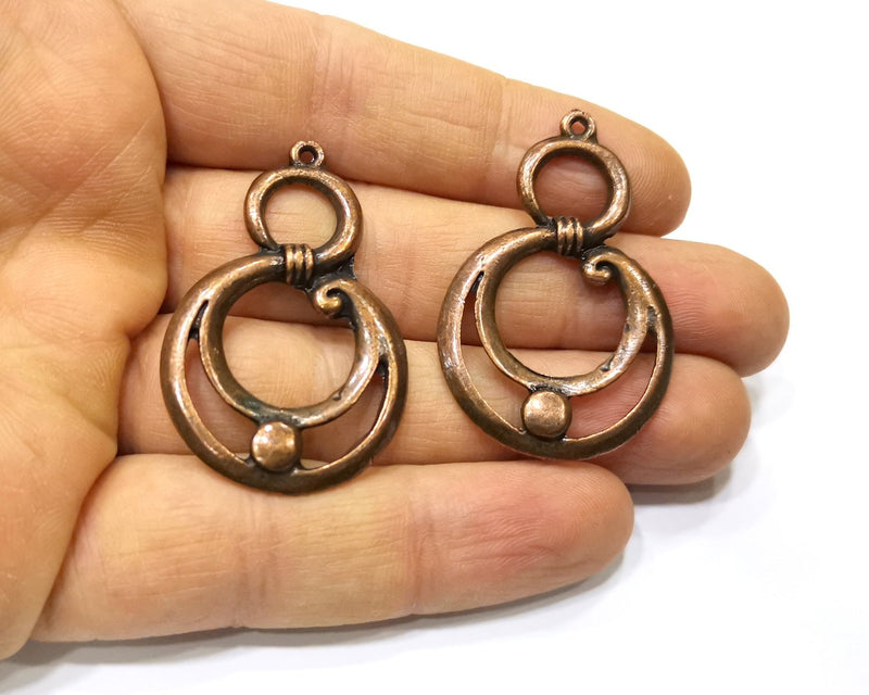 2 Copper Charm Antique Copper Charm (44x28mm) G16894