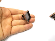Copper Ring Blank Setting Hammered Cabochon Base inlay Ring Backs Mounting Adjustable Ring Base Bezel (25x25mm) Antique Copper Plated G16895