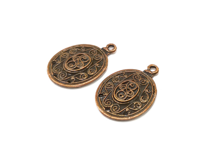 2 Copper Charm Connector Antique Copper Charm (37x25mm) G16899