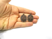 2 Copper Charm Connector Antique Copper Charm (37x25mm) G16899