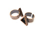 Copper Ring Blank Setting Hammered Cabochon Base inlay Ring Backs Mounting Adjustable Ring Base Bezel (14x13mm) Antique Copper Plated G16903