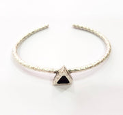 Bracelet Blank Cuff Bezel Resin Bangle inlay Blank Glass Cabochon Base Bezel Hammered Adjustable Antique Silver Bracelet (6mm ) G16019