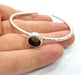 Bracelet Blank Cuff Bezel Resin Bangle inlay Blank Glass Cabochon Base Bezel Hammered Adjustable Antique Silver Bracelet (10mm ) G16024