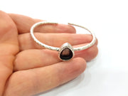 Bracelet Blank Cuff Bezel Resin Bangle inlay Blank Glass Cabochon Base Bezel Hammered Adjustable Antique Silver Bracelet (14x10mm ) G16032