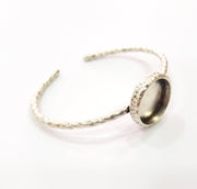 Bracelet Blank Cuff Bezel Resin Bangle inlay Blank Glass Cabochon Base Bezel Hammered Adjustable Antique Silver Bracelet (18mm ) G16033