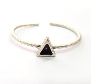 Bracelet Blank Cuff Bezel Resin Bangle inlay Blank Glass Cabochon Base Bezel Hammered Adjustable Antique Silver Bracelet (9x9mm ) G16037