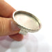 Ring Blank Setting Hammered Ring Base Bezel inlay Ring Backs Glass Cabochon Mounting Adjustable Antique Silver Plated Ring (35mm ) G16044
