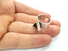 Ring Blank Setting Hammered Ring Base Bezel inlay Ring Backs Glass Cabochon Mounting Adjustable Antique Silver Plated Ring (9x9mm ) G16053