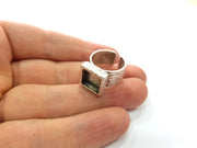 Ring Blank Setting Hammered Ring Base Bezel inlay Ring Backs Glass Cabochon Mounting Adjustable Antique Silver Plated Ring (10x10mm ) G16055