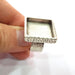 Ring Blank Setting Hammered Ring Base Bezel inlay Ring Backs Glass Cabochon Mounting Adjustable Antique Silver Plated Ring (20x20mm ) G16059
