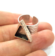 Ring Blank Setting Hammered Ring Base Bezel inlay Ring Backs Glass Cabochon Mounting Adjustable Antique Silver Plated Ring (14x13mm ) G16065