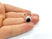 Ring Blank Setting Hammered Ring Base Bezel inlay Ring Backs Glass Cabochon Mounting Adjustable Antique Silver Plated Ring (10x8mm ) G16088