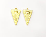2 Gold Charms Gold Plated Charms  (35x18mm)  G16917