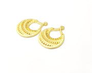 2 Gold Charms Gold Plated Charms  (31x24mm)  G16918