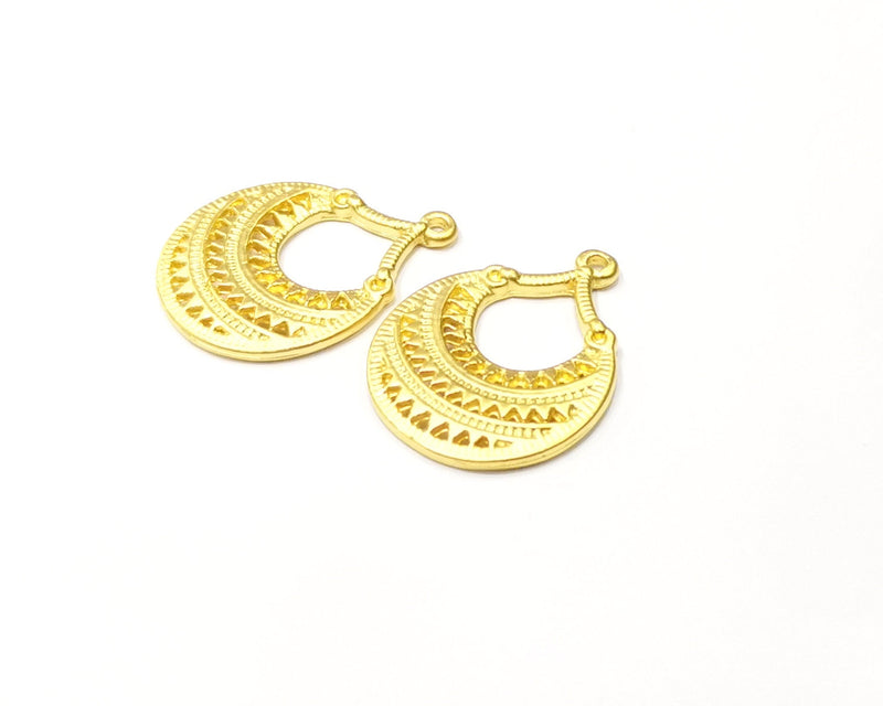 2 Gold Charms Gold Plated Charms  (31x24mm)  G16918