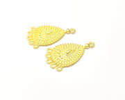 2 Gold Charms Connector Gold Plated Charms  (35x19mm)  G16922
