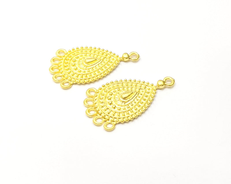 2 Gold Charms Connector Gold Plated Charms  (35x19mm)  G16922