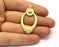 2 Gold Charms Gold Plated Charms  (45x25mm)  G16929